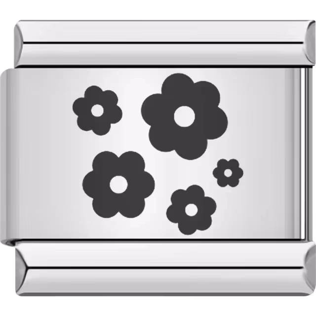 Black Floral Pattern Charm