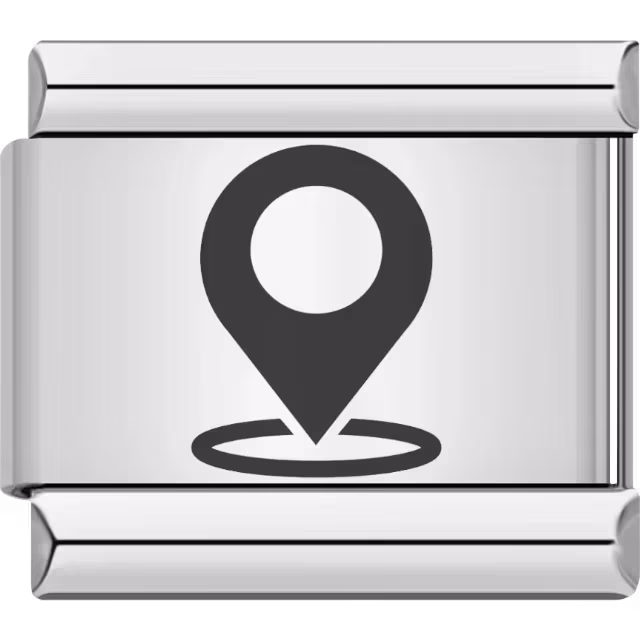 Black Location Pin Charm