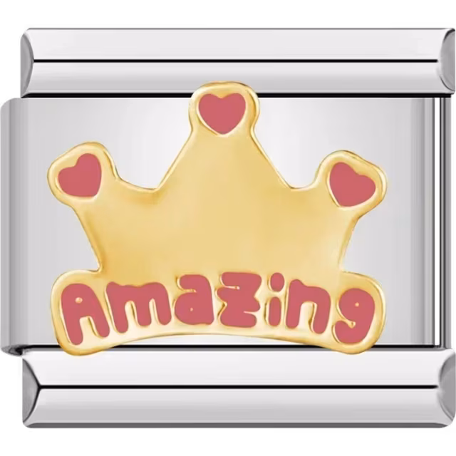 "AMAZING" Crown Charm