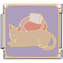 Beige Cat Charm Silver