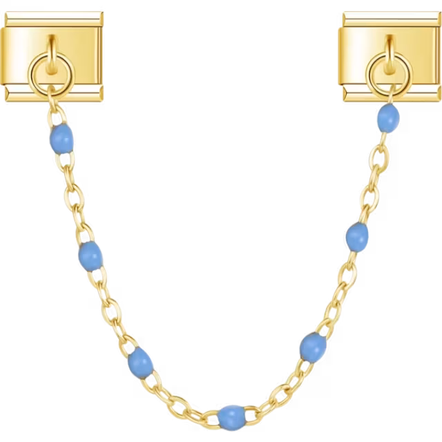 Blue Beaded Safety Chain Charm