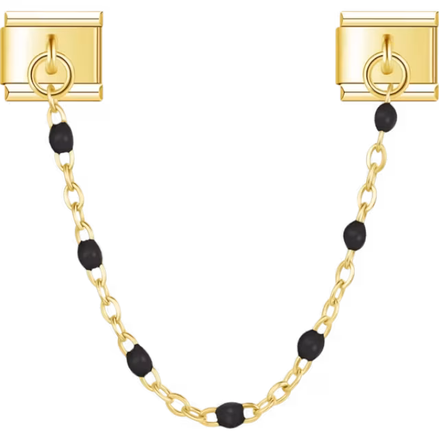 Black Beaded Safety Chain Charm