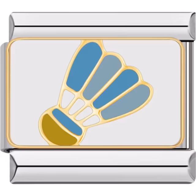 Blue and Gold Shuttlecock Charm