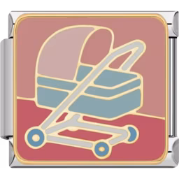 Baby Stroller Charm Silver