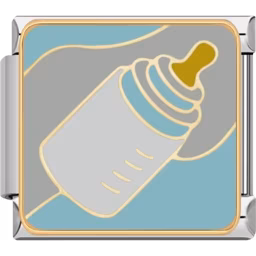 Baby Bottle Charm Silver