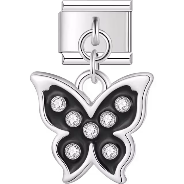 Black Butterfly Dangle Charm