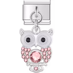 Owl Dangle Charm Silver