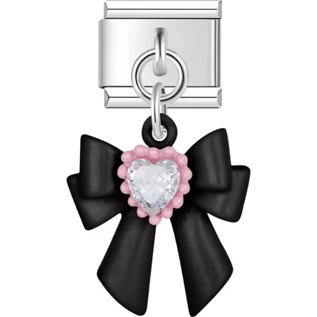 Black Bow Dangle Charm