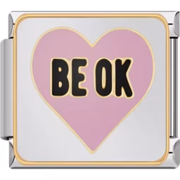 Be OK Heart Charm Silver