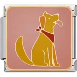 Golden Retriever Dog Charm Silver