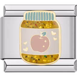Apple Jam Jar Charm Silver