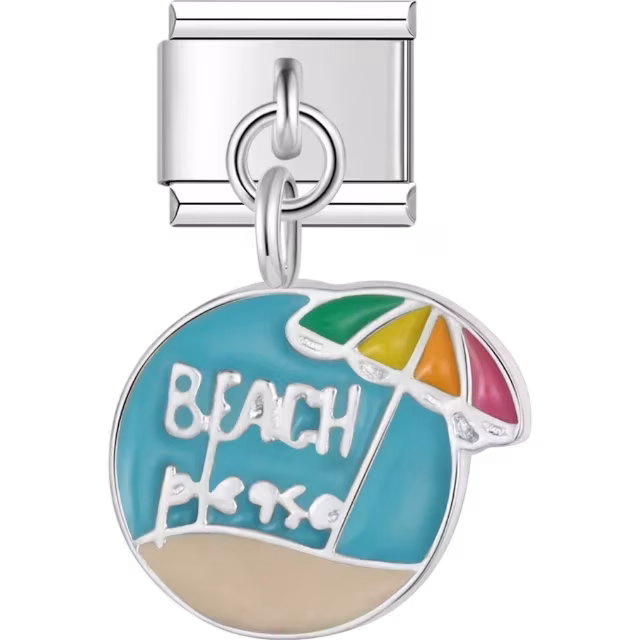 "Beach" Umbrella Pendant Charm