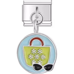 Beach Bag Pendant Charm Silver