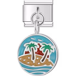 Island Pendant Charm Silver