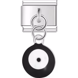 Black Evil Eye Charm Silver