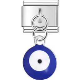 Blue Evil Eye Charm Silver