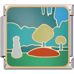 Abstract Landscape Charm Silver