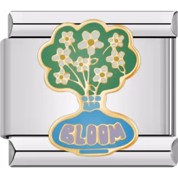 Bloom Flower Vase Charm Silver