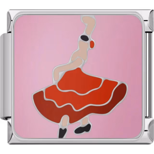 Ballerina in Red Dress Charm