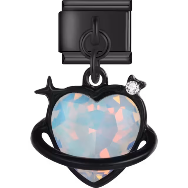 Black Heart Planet Dangle Charm