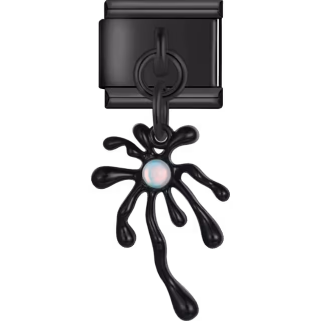 Black Splatter Dangle Charm