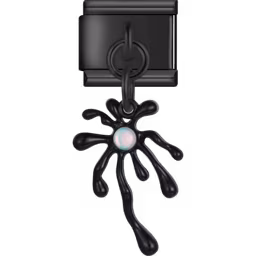 Black Splatter Dangle Charm Black