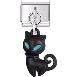 Black Cat Charm Silver