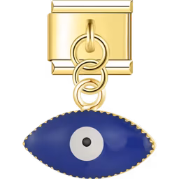 Blue Evil Eye Charm Gold