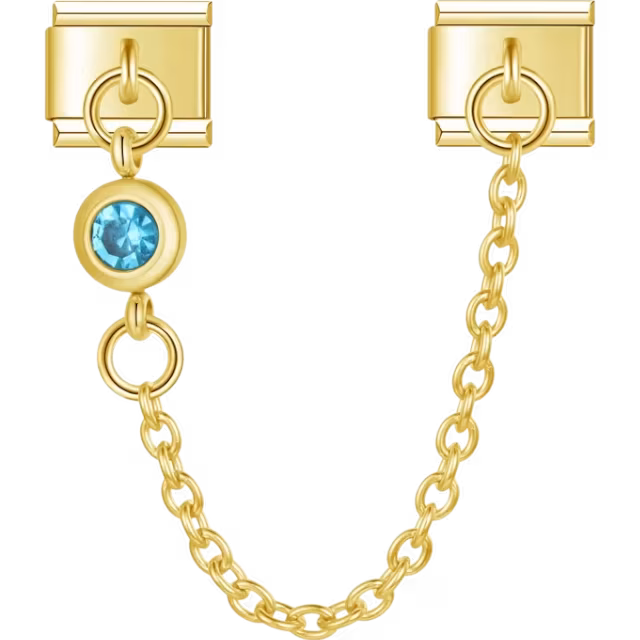 Blue Crystal Safety Chain Charm