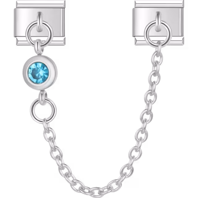 Blue Crystal Safety Chain Charm