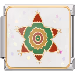 Abstract Design Charm Silver