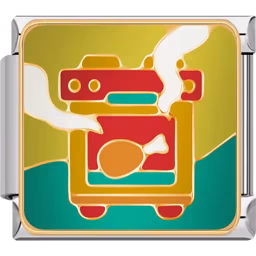 Baking Oven with Food Charm Silver