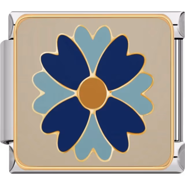 Blue and Teal Flower Charm