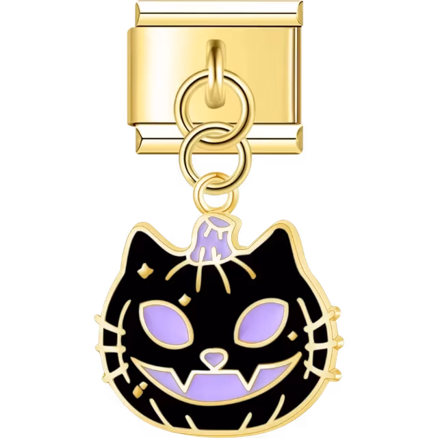 Black Cat Pumpkin Charm