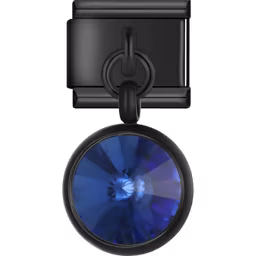 Blue Crystal Dangle Charm Black