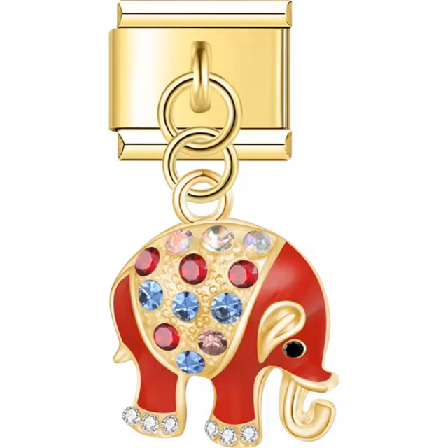 Red Elephant Dangle Charm