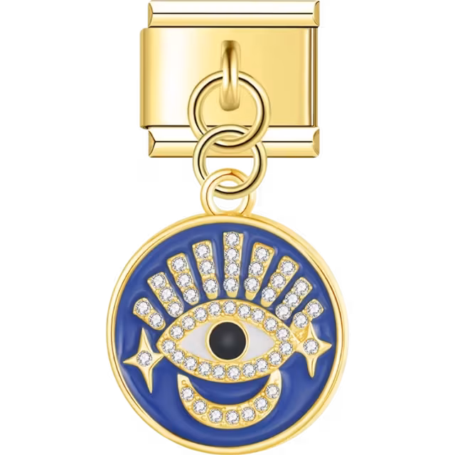 Blue Disk Evil Eye Charm