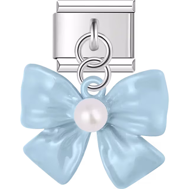 Blue Bow Dangle Charm