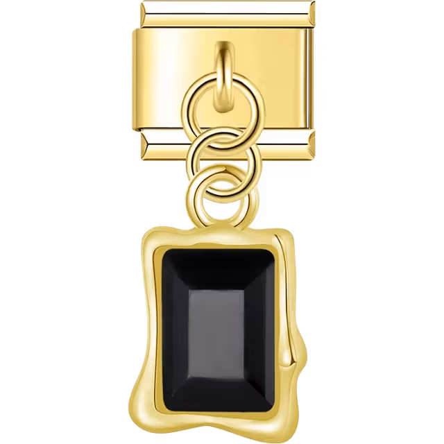 Black Gemstone Dangle Charm
