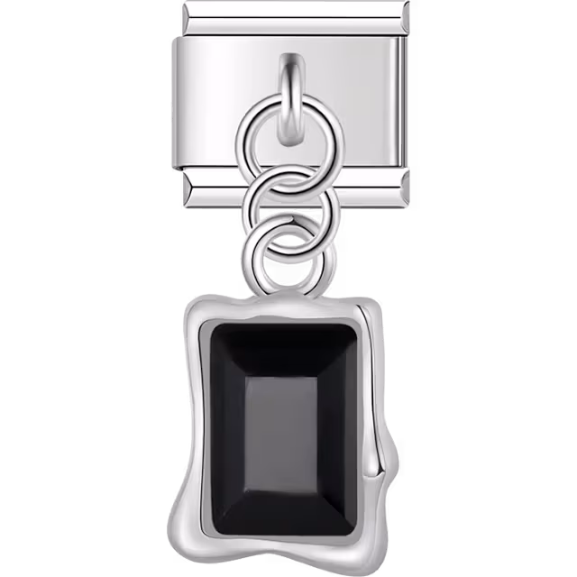 Black Gemstone Dangle Charm