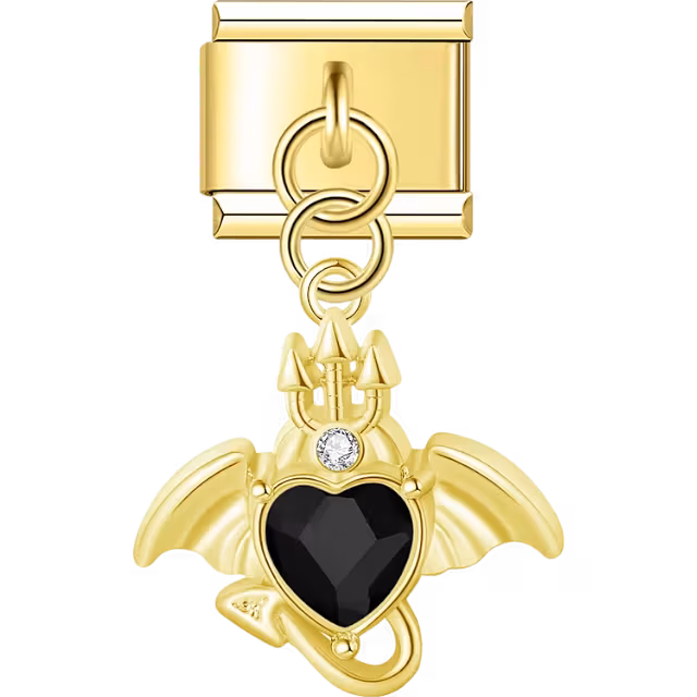 Black Dragon Trident Dangle Charm