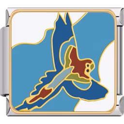Flying Macaw Charm Silver