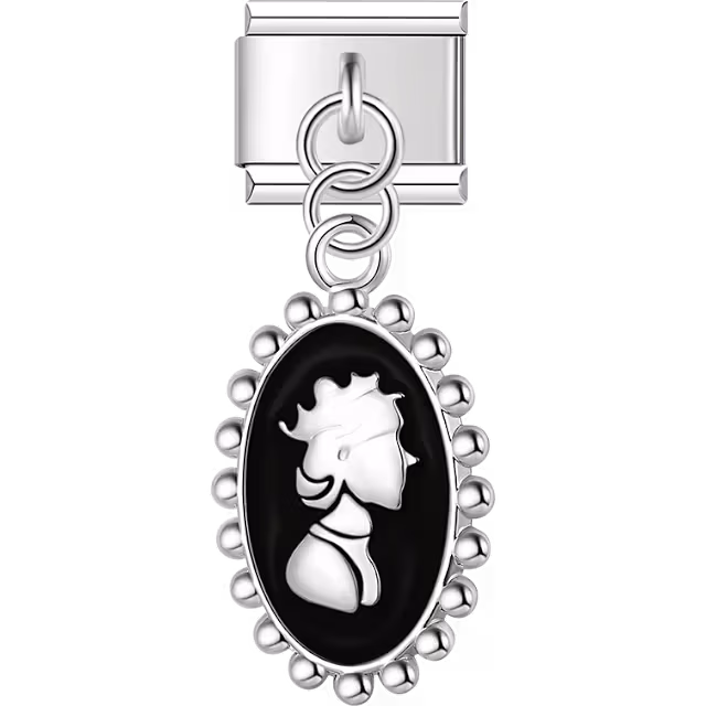 Black Queen Cameo Dangle Charm