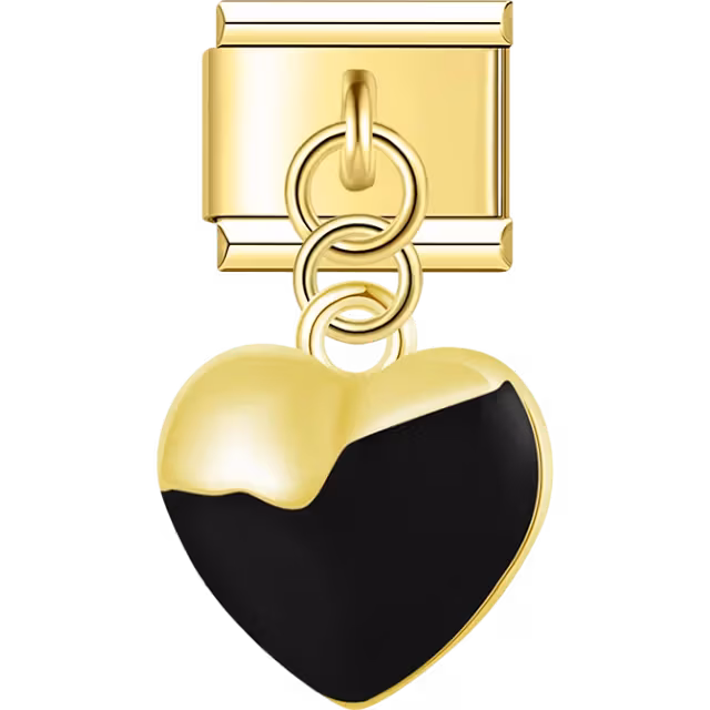 Black Heart Dangle Charm