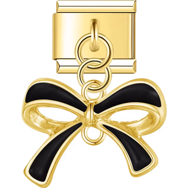 Black Bow Dangle Charm