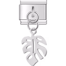 Monstera Leaf Charm Silver