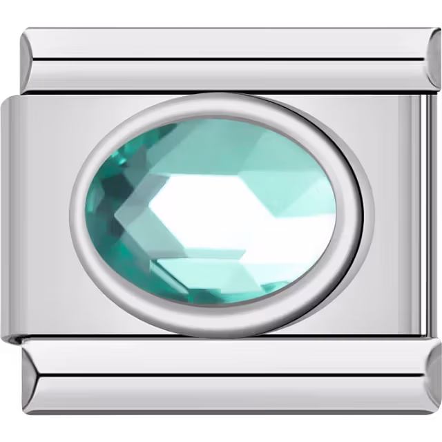 Aqua Crystal Birthstone Charm