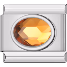 Amber Crystal Birthstone Charm Silver