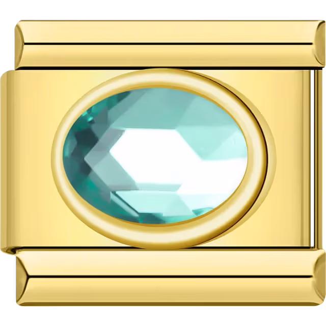 Aqua Crystal Birthstone Charm