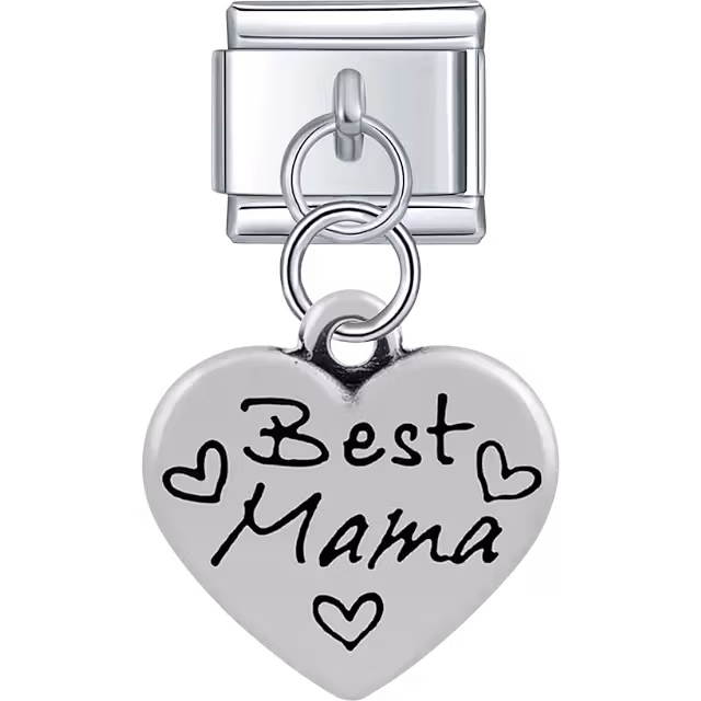 Best Mama Heart Dangle Charm